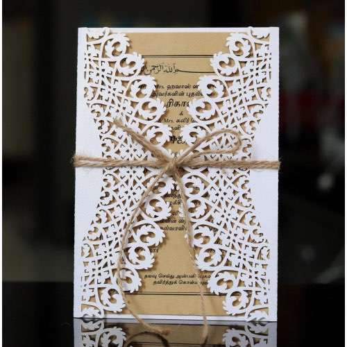Vellum Invitation Card Laser Cut Paper White Lace Card